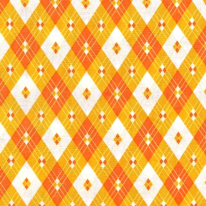 Ella Blue, weiße und orange Rauten 