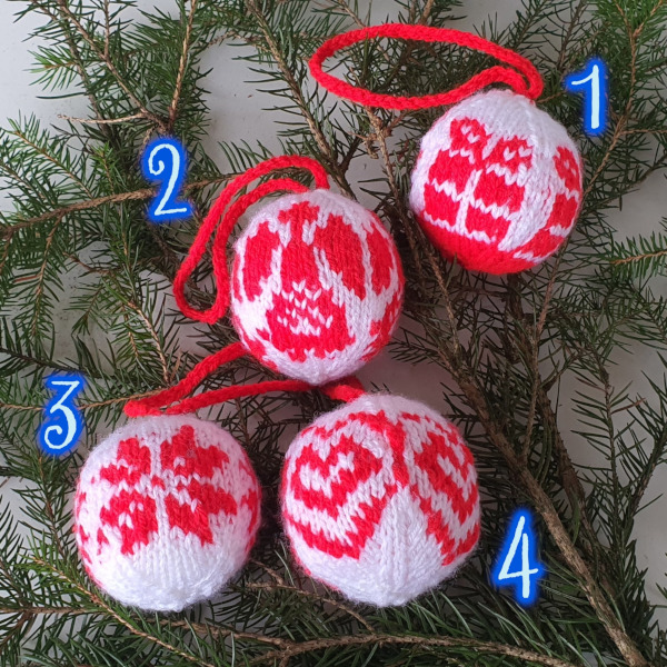 Julekuler schwedische Weihnachtskugel gestrickt 