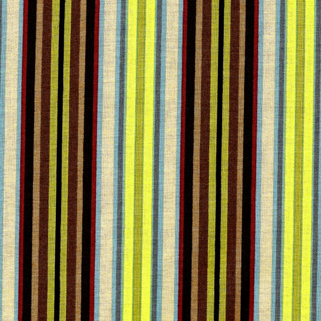 Streifenbasic, ecru mit gelb und Brauntönen 