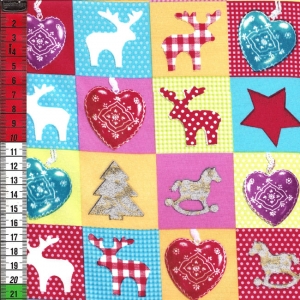 Bunte Patches mit Weihnachtsmotiven 