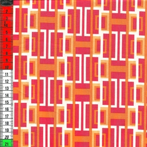 Basic mit Grafikmuster in weiss, orange, rot 