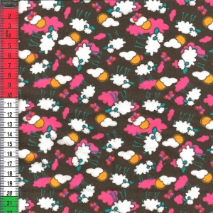 Brauner Flanell, Schäfchen auf rosa Wolken