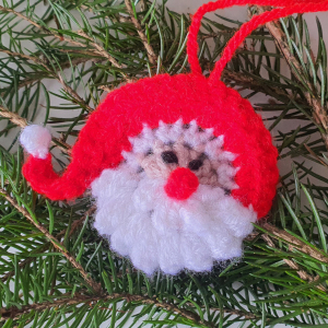 Nikolauskopf, Geschenkanhänger, gehäkelt
